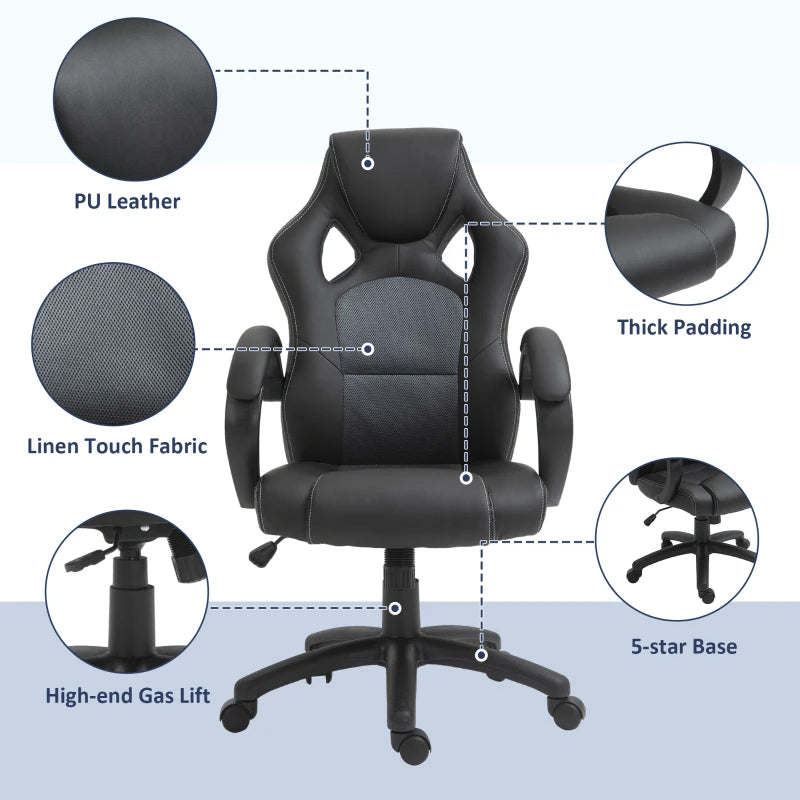 Gaming Chair | Swivel & Height Adjustable For Office & Computer Use