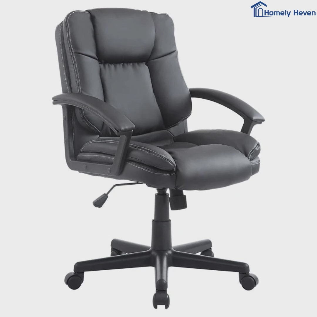 Homely Heven PU Leather Executive Office Chair Black